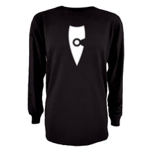 Load image into Gallery viewer, adult-mens-stylish-black-white-long-sleeve-shirt-emblem-chllen-lifestyle-wear