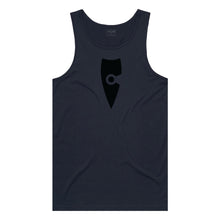 Load image into Gallery viewer, adult-mens-stylish-navy-black-two-tone-gym-wear-tank-top-singlet-shirt-emblem-chllen-lifestyle-wear