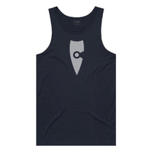 Load image into Gallery viewer, adult-mens-stylish-navy-grey-two-tone-gym-wear-tank-top-singlet-shirt-emblem-chllen-lifestyle-wear