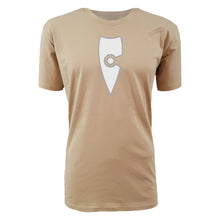 Load image into Gallery viewer, adult-mens-stylish-tan-white-shirt-emblem-chllen-lifestyle-wear