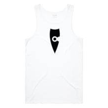 Load image into Gallery viewer, adult-mens-stylish-white-black-grey-two-tone-gym-wear-tank-top-singlet-shirt-emblem-chllen-lifestyle-wear