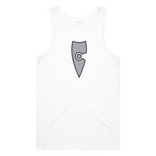 Load image into Gallery viewer, adult-mens-stylish-white-grey-black-two-tone-gym-wear-tank-top-singlet-shirt-emblem-chllen-lifestyle-wear