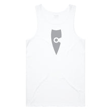 Load image into Gallery viewer, adult-mens-stylish-white-grey-two-tone-gym-tank-top-singlet-shirt-emblem-chllen-lifestyle-wear