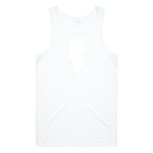 Load image into Gallery viewer, adult-mens-stylish-white-two-tone-gym-tank-top-singlet-shirt-emblem-chllen-lifestyle-wear