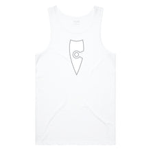 Load image into Gallery viewer, adult-mens-stylish-white-white-grey-two-tone-gym-wear-tank-top-singlet-shirt-emblem-chllen-lifestyle-wear