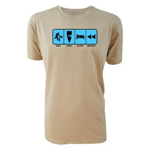 Load image into Gallery viewer, adult-mens-tan-fluro-light-blue-casual-bmx-wear-t-shirt-bmx-chill-sleep-repeat-chllen-lifestyle-wear