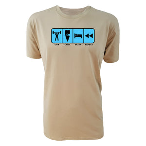 adult-mens-tan-fluro-light-blue-casual-gym-wear-t-shirt-gym-chill-sleep-repeat-chllen-lifestyle-wear