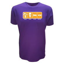 Load image into Gallery viewer, adult-mens-violet-purple-orange-casual-gaming-t-shirt-game-chill-sleep-repeat-chllen-lifestyle-wear