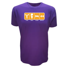 Load image into Gallery viewer, adult-mens-violet-purple-orange-casual-gym-wear-t-shirt-gym-chill-sleep-repeat-chllen-lifestyle-wear