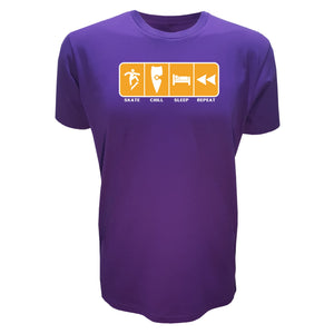 adult-mens-violet-purple-orange-casual-skate-wear-t-shirt-skate-chill-sleep-repeat-chllen-lifestyle-wear