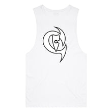 Load image into Gallery viewer, adult-mens-white-black-two-tone-gym-wear-tank-top-singlet-shirt-evolve-chllen-lifestyle-wear