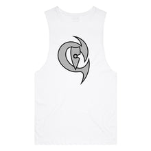 Load image into Gallery viewer, adult-mens-white-grey-black-two-tone-gym-wear-tank-top-singlet-shirt-evolve-chllen-lifestyle-wear