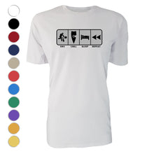 Load image into Gallery viewer, adult-mens-white-grey-casual-bmx-wear-t-shirt-bmx-chill-sleep-repeat-chllen-lifestyle-wear