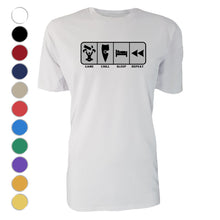 Load image into Gallery viewer, adult-mens-white-grey-casual-gaming-t-shirt-game-chill-sleep-repeat-chllen-lifestyle-wear