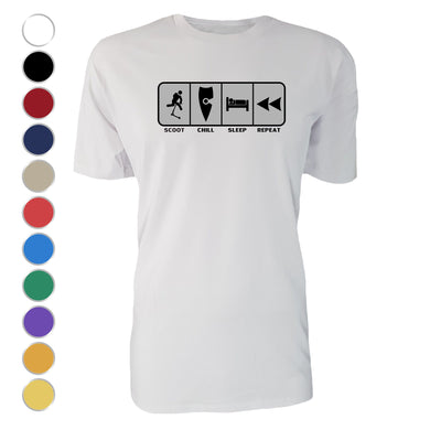 adult-mens-white-grey-casual-scoot-wear-t-shirt-scoot-chill-sleep-repeat-chllen-lifestyle-wear