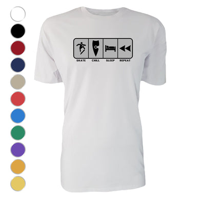 adult-mens-white-grey-casual-skate-wear-t-shirt-skate-chill-sleep-repeat-chllen-lifestyle-wear