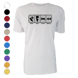 adult-mens-white-grey-casual-surf-wear-t-shirt-surf-chill-sleep-repeat-chllen-lifestyle-wear