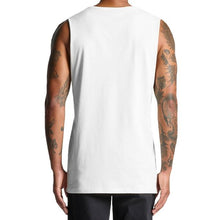 Load image into Gallery viewer, adult-mens-white-gym-wear-tank-top-singlet-shirt-evolve-chllen-lifestyle-wear-back