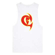 Load image into Gallery viewer, adult-mens-white-red-yellow-two-tone-gym-wear-tank-top-singlet-shirt-evolve-chllen-lifestyle-wear