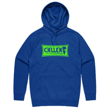 Load image into Gallery viewer, adults-mens-stylish-chill-blue-fluro-green-viben-hoodie-jumper-shop-chllen-lifestyle-wear
