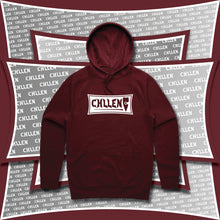 Load image into Gallery viewer, Adult Mens Stylish Chill Burgundy White Hoodie Jumper Aussie Australian lifestyle wear clothing brands CHLLEN Lifestyle Wear