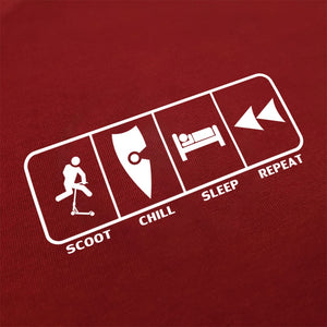 kids red scooter scoot shirt eat sleep scoot repeat kids red tee shirt scootering scoot chill sleep repeat shirt