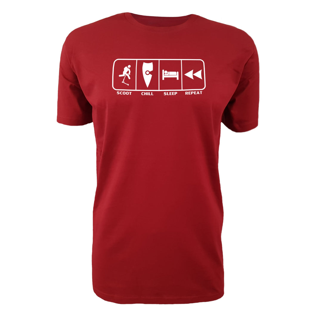 kids red scooter scoot shirt eat sleep scoot repeat kids red tee shirt scootering scoot chill sleep repeat shirt