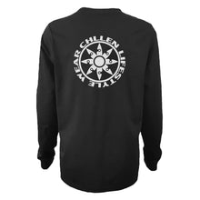 Load image into Gallery viewer, womans-girls-ladies-black-white-long-sleeve-blossom-chllen-lifestyle-wear-back