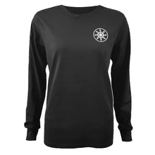 Load image into Gallery viewer, womans-girls-ladies-black-white-long-sleeve-blossom-chllen-lifestyle-wear-front