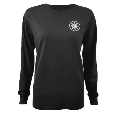 womans-girls-ladies-black-white-long-sleeve-blossom-chllen-lifestyle-wear-front