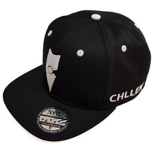 Load image into Gallery viewer, black white snapback hat cap chllen lifestyle wear chillen clothing chillin apparel