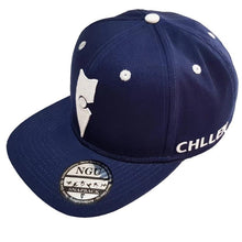 Load image into Gallery viewer, navy blue white snapback hat cap lifestyle wear chllen chillen clothing chillin apparel
