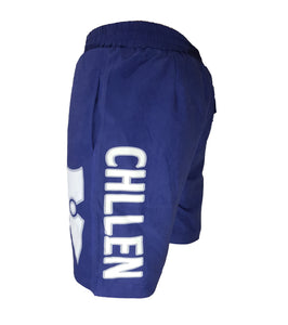 chillen chllen lifestyle wear blue-white board shorts boardies