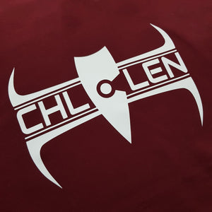 chllen lifestyle wear adults mens stylish burgundy hoodie Brand Logo Deluxe Logo