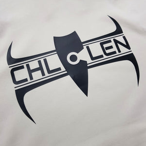 chllen lifestyle wear adults mens stylish cream hoodie Brand Logo Deluxe Logo