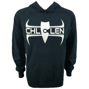 chllen lifestyle wear adults mens stylish navy hoodie brand logo deluxe front