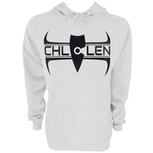 Load image into Gallery viewer, chllen lifestyle wear adults mens stylish white hoodie brand logo deluxe front