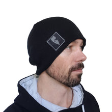 Load image into Gallery viewer, reversible black grey beanie chllen lifestyle wear chillen clothing chillin