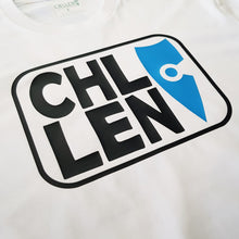 Load image into Gallery viewer, mens light blue tee shirt radiate selenite logo chllen lifestyle wear