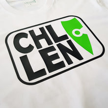 Load image into Gallery viewer, mens green tee shirt radiate aragonite logo chllen lifestyle wear