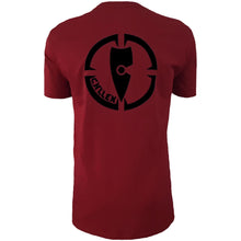Load image into Gallery viewer, mens red black tee shirt chllen lifestyle wear inbound back