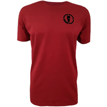 Load image into Gallery viewer, mens red black tee shirt chllen lifestyle wear inbound front