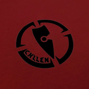 mens red tee shirt chllen lifestyle wear inbound logo black