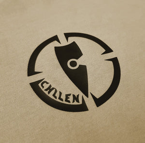 mens tan tee shirt chllen lifestyle wear inbound logo